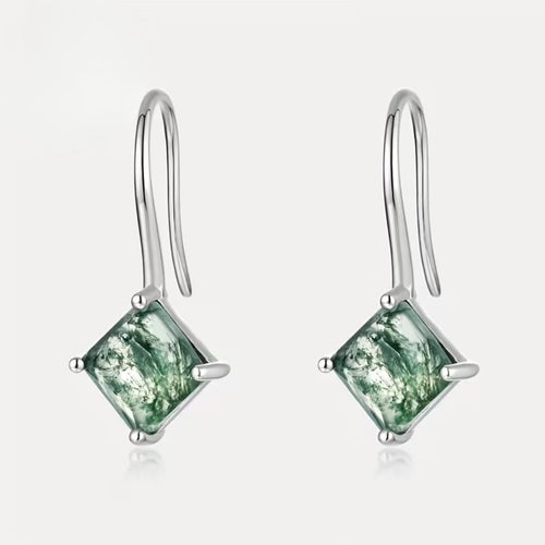 Moss Agate Cubic Earrings
