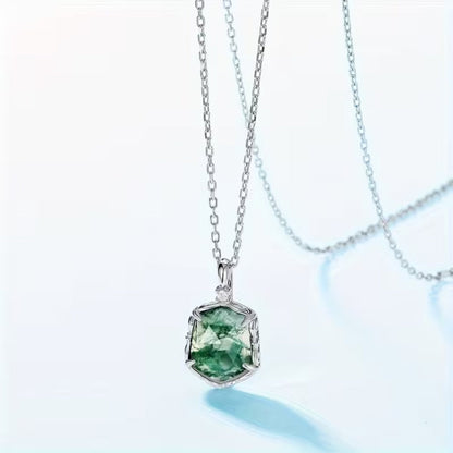 Moss Agate Crystal Necklace