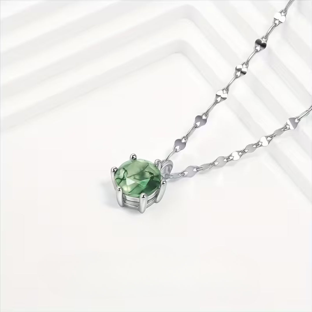 Moss Agate Round Necklace