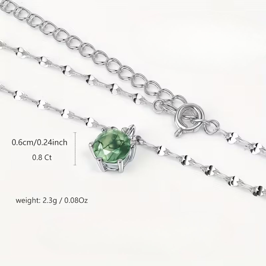 Moss Agate Round Necklace