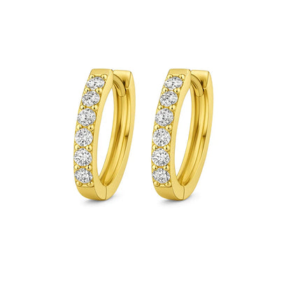 Moissanite Huggie Earrings | Gold 18k