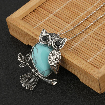 Crystal Owl Wisdom Pendant Necklace
