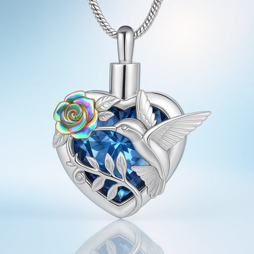 Hummingbird Heart Urn Necklace
