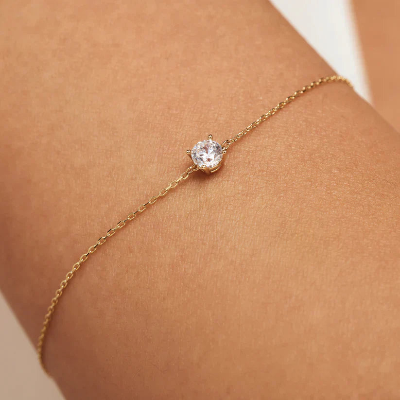 Cléa Moissanite Stone Bracelet | Gold 14k