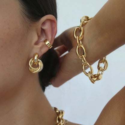 Statement Interlocking Earrings | Gold 14k