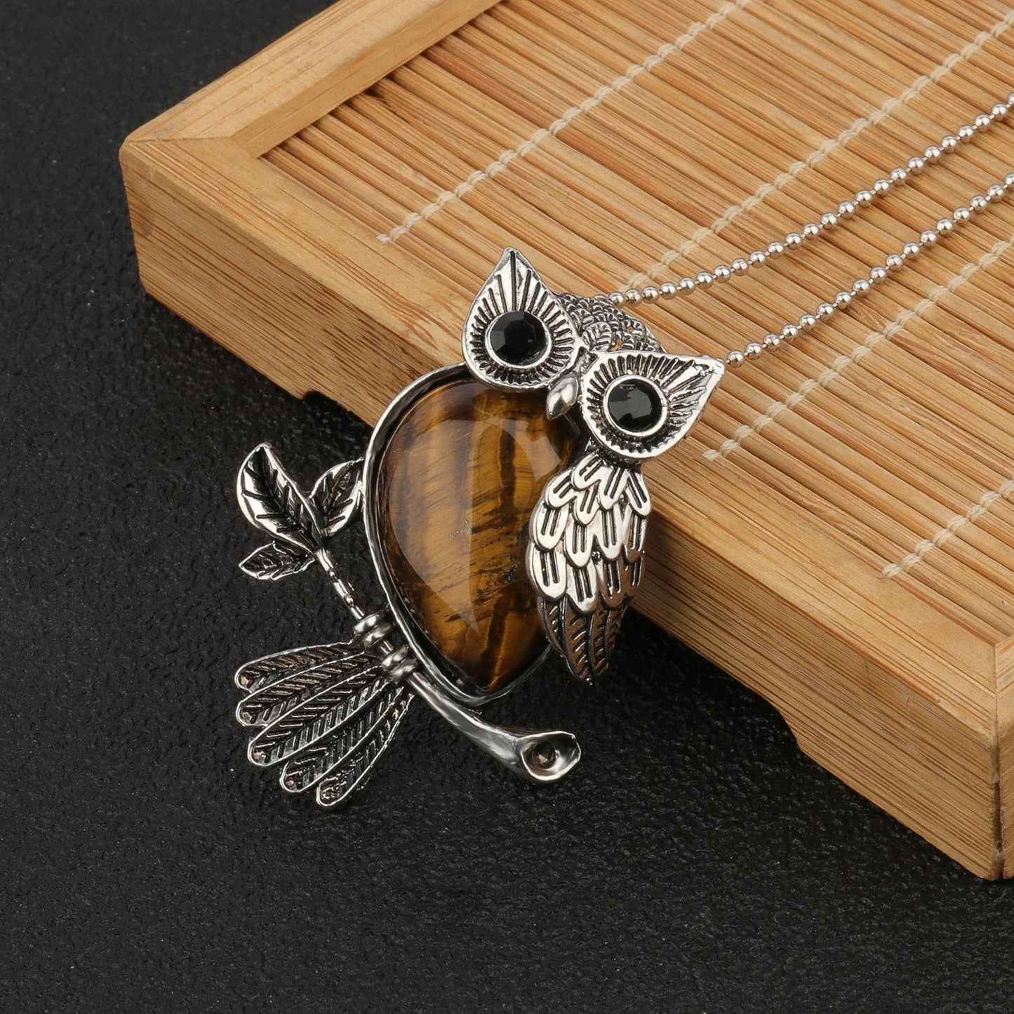 Crystal Owl Wisdom Pendant Necklace