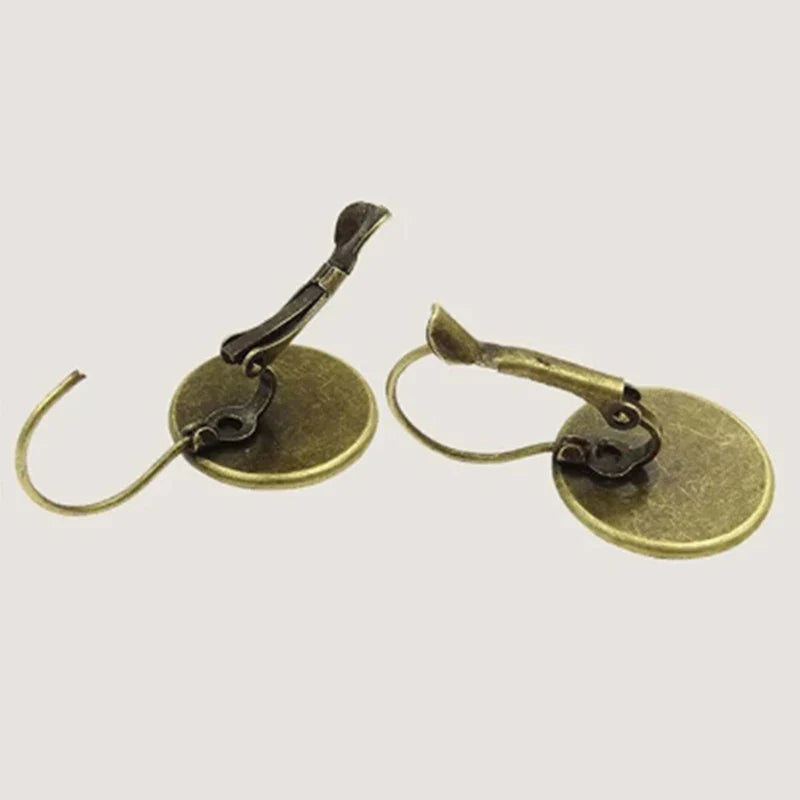 Vintage Blue Magpie Glass Dome Earrings