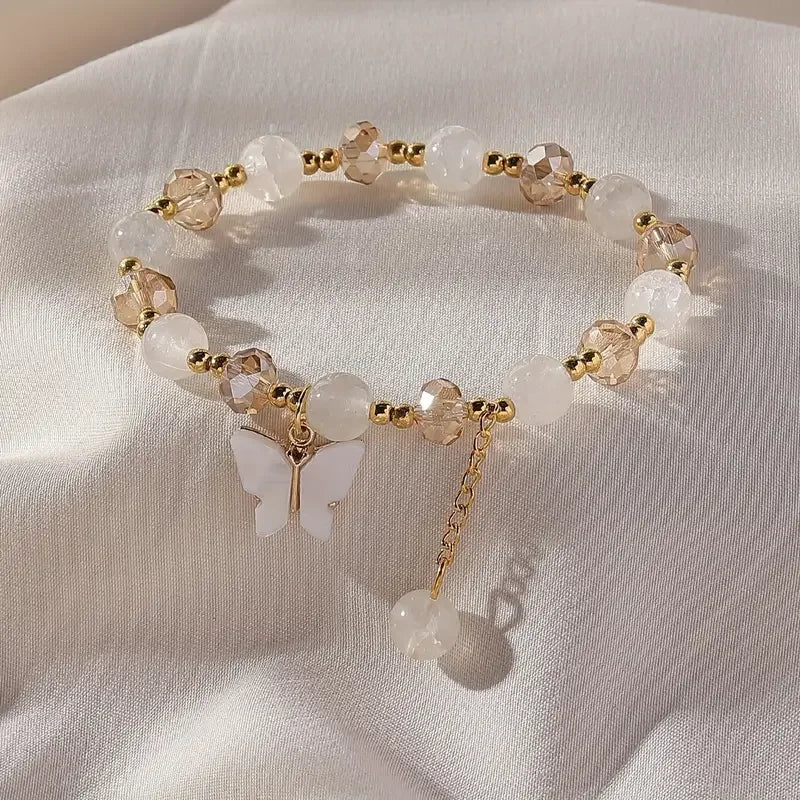 Beautiful Butterfly Beaded Stretch Bracelet