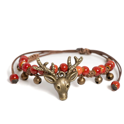 Handcrafted Ceramic Fawn Charm Bracelet