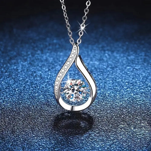Zirconia Drop Silver Necklace