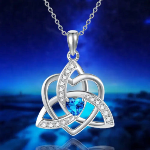 Zirconia Blue Mandala Necklace