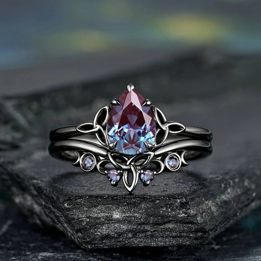 Purple Stone Layered Ring