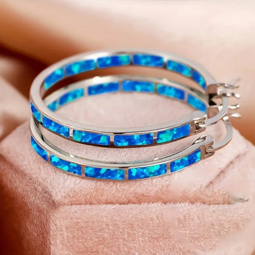 Opal Hoop Earrings