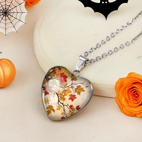 Fall Crystal Heart Necklace