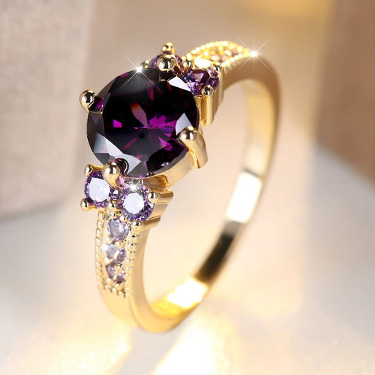 Vintage Purple Glass Rounded Ring