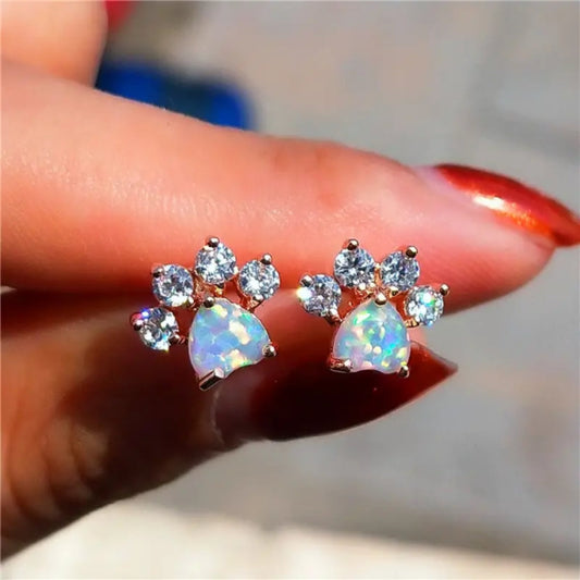 Bright Paw Opal Earrings