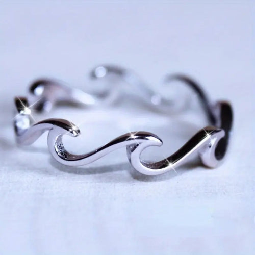 Silver Plated Wavy Ring