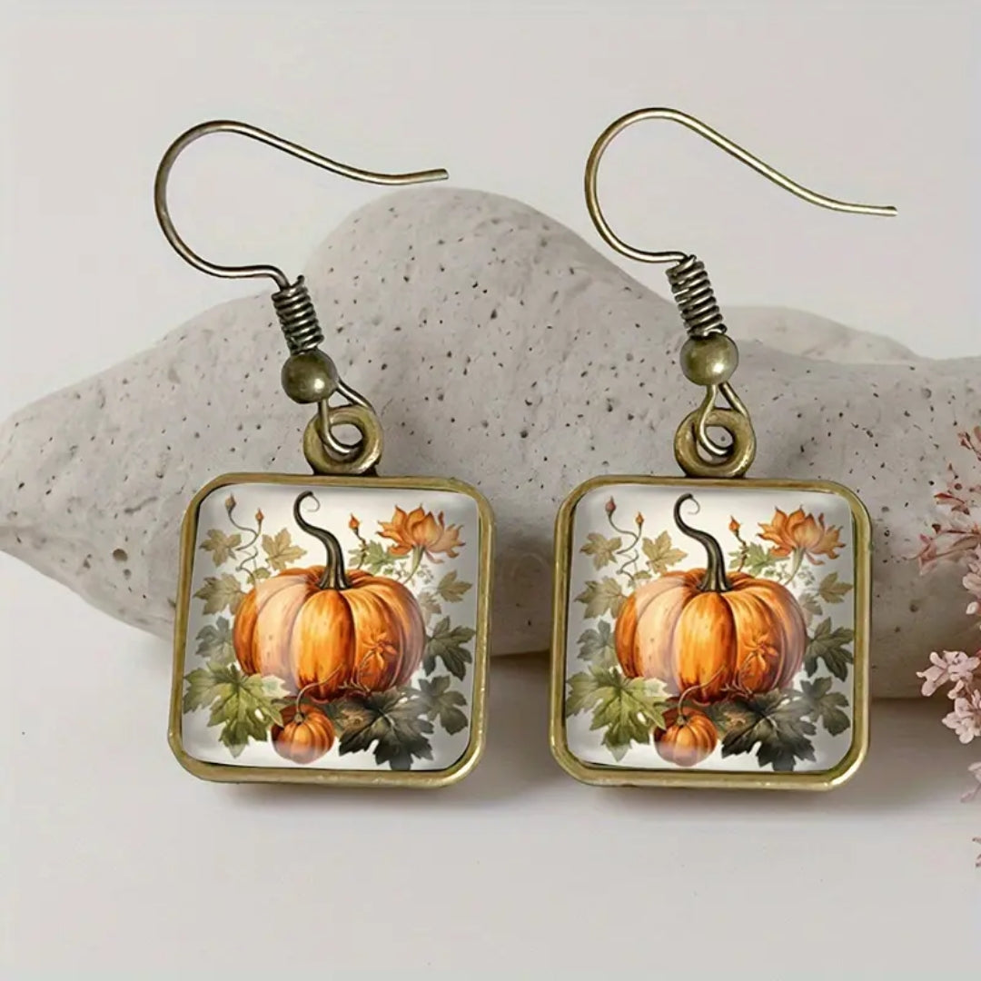 Handpainted Pumpkin Earrings