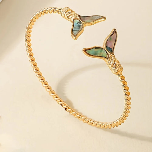 Dolphin Tail Colorful Golden Bracelet