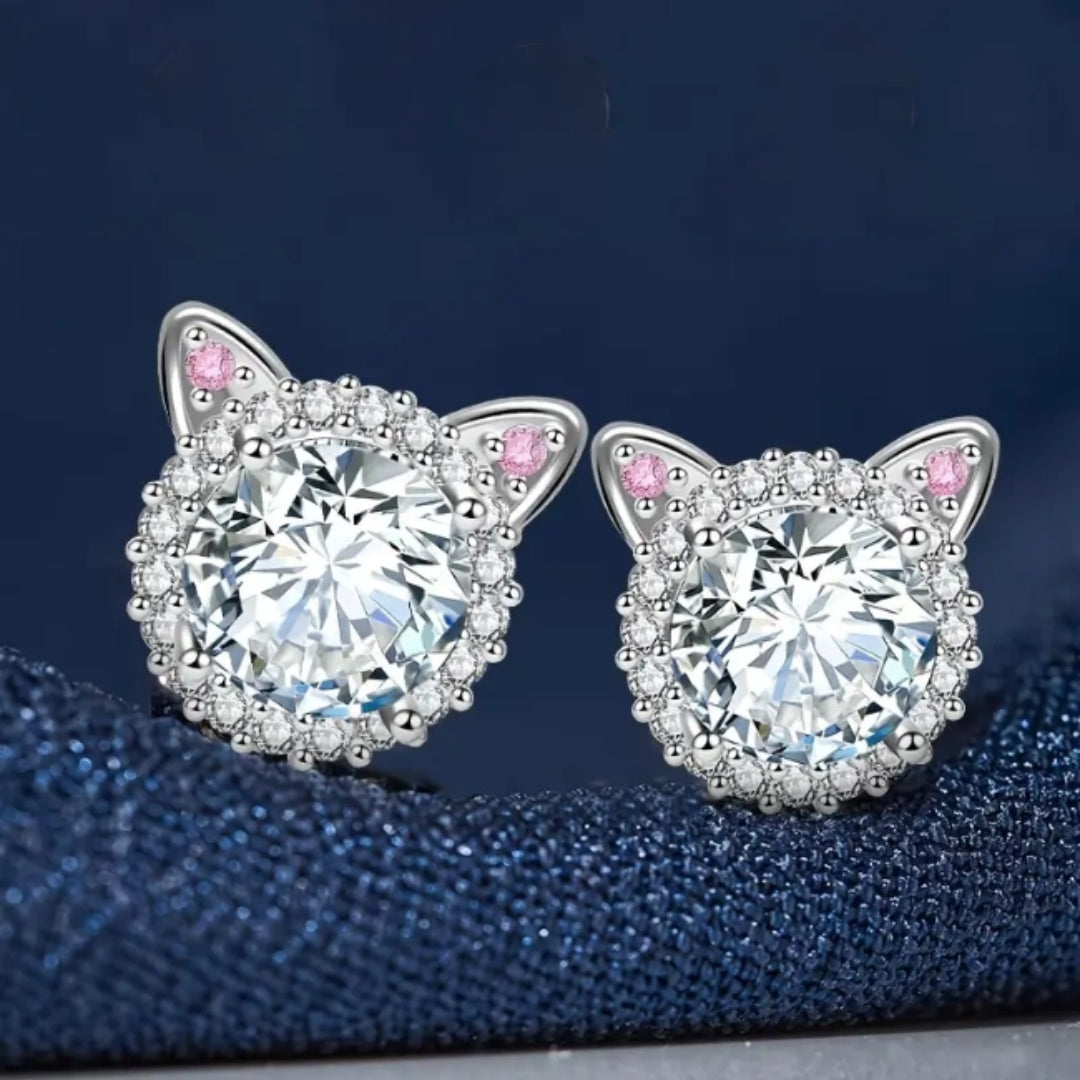 Sparkling Kitten Earrings