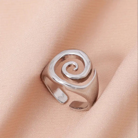Spiral Silver Maze Ring