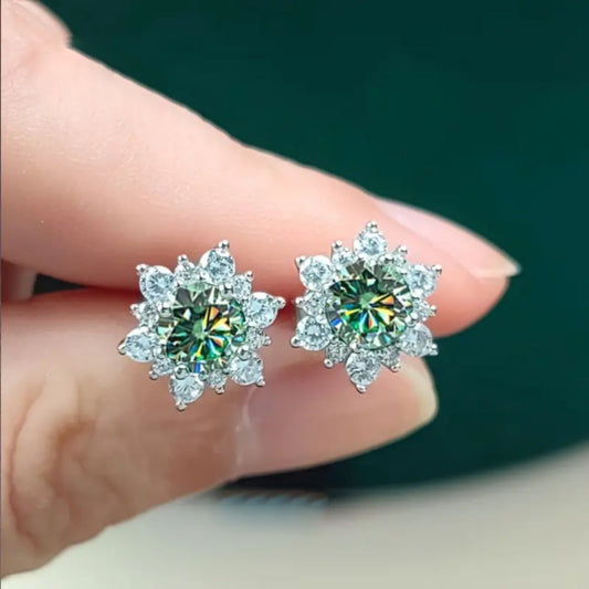 Green Zirconia Starlight Earrings