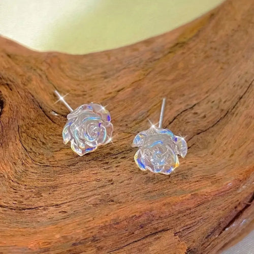 White Crystalline Blossom Earrings