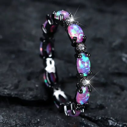 Violet Opal Silver Ring