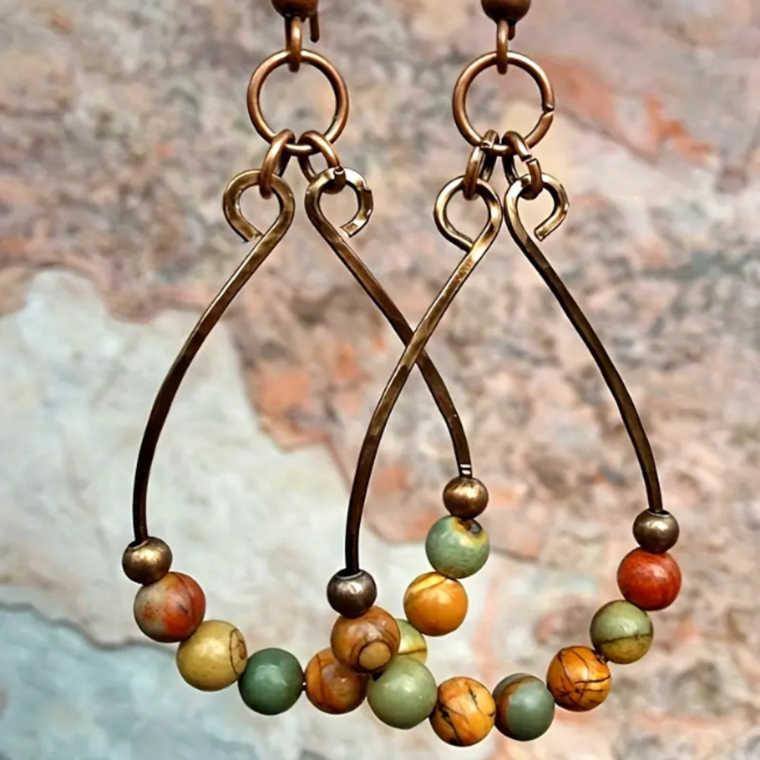 Colorful Dangling Stone Earrings