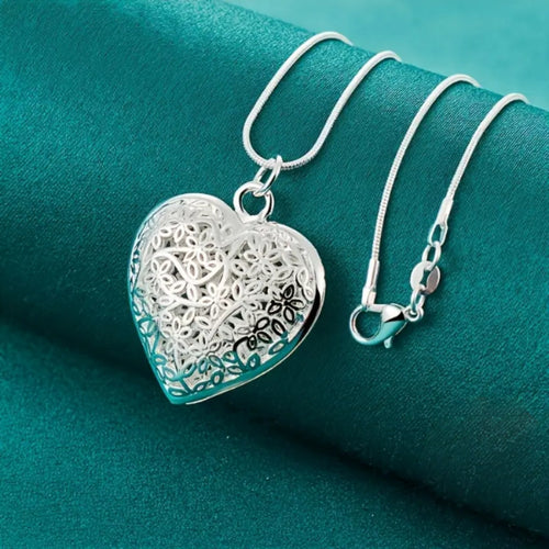 Bright Hollow Heart Necklace