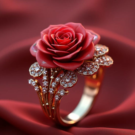 Red Rose Gold Ring