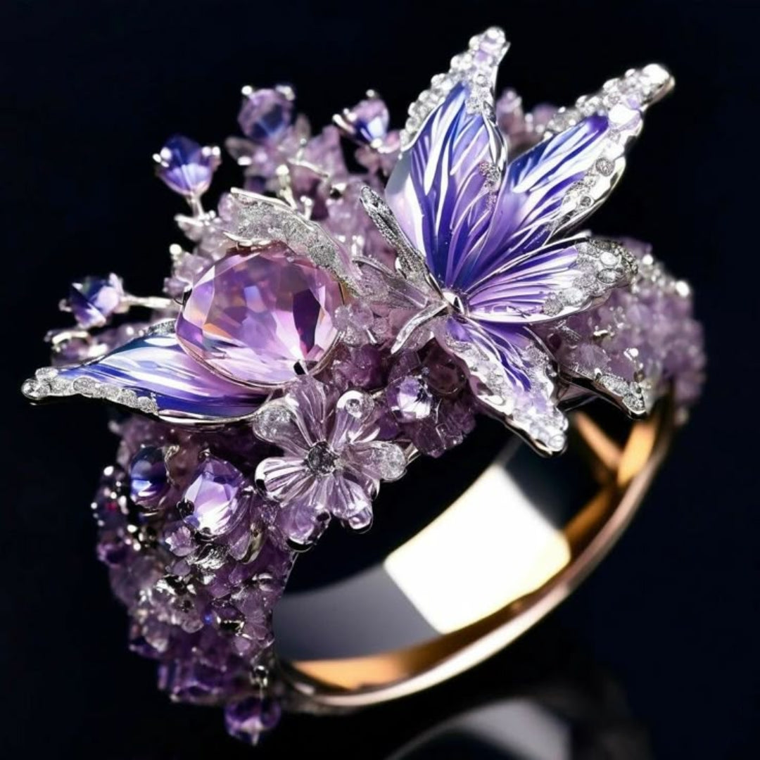 Exotic Violet Glass Ring