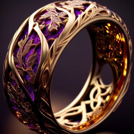 Exotic Hollow Violet Ring