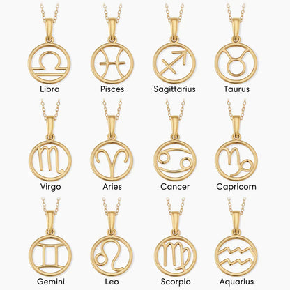 Zodiac sign necklace | Gold 18k
