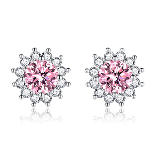 Sunlit Muse Earrings Pink | White Gold 18k