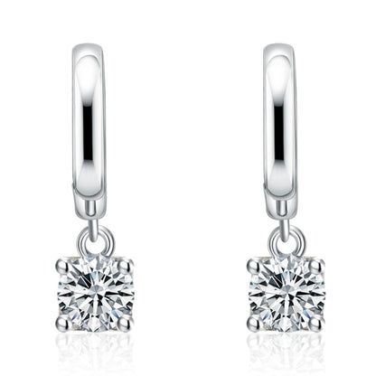 Aurora Square Drop Earrings | White gold 16k