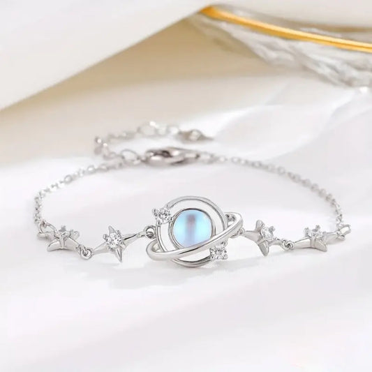 Silvered Opal Stone Star Bracelet