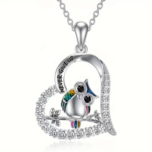 Bright Colorful Owl Necklace