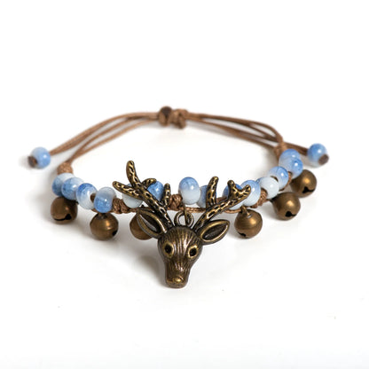 Handcrafted Ceramic Fawn Charm Bracelet