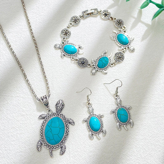 Turquoise Tortoise Jewelry Set