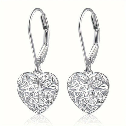 Silver Hollow Heart Earrings