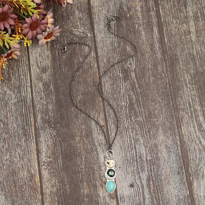 Turquoise Owl Wisdom Bar Necklace