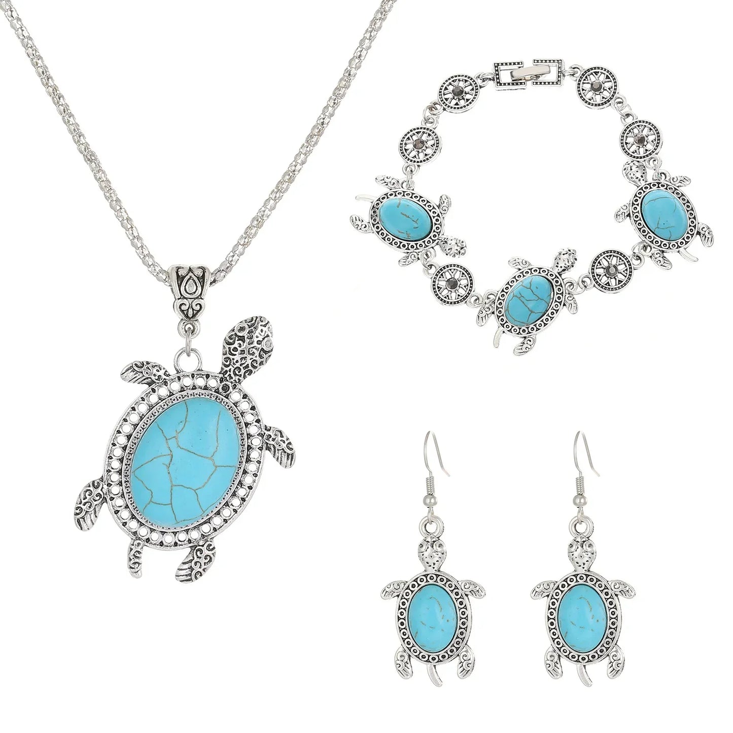 Turquoise Tortoise Jewelry Set