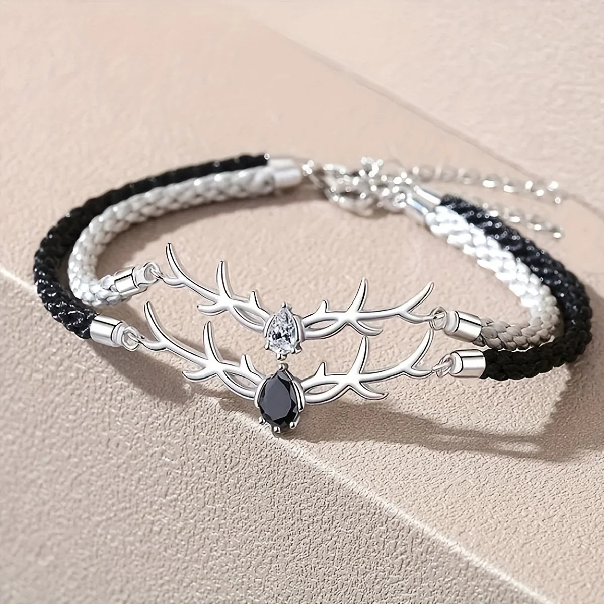 Deer Horn Heart Bracelet with Zircon