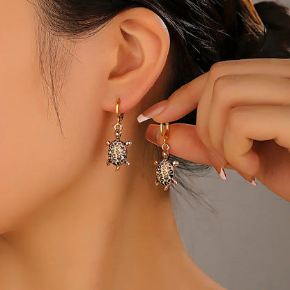 Sea Turtle Huggie Earrings Ocean Charm