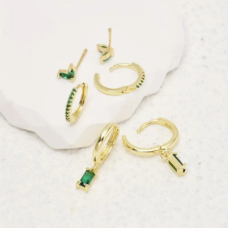 Fiorenza Viridelle Earrings emerald | Gold