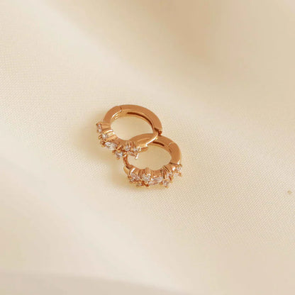 Crystal Cluster Huggies | Gold 18k