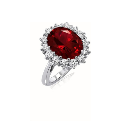 Scarlet Crown Ruby Ring | White Gold