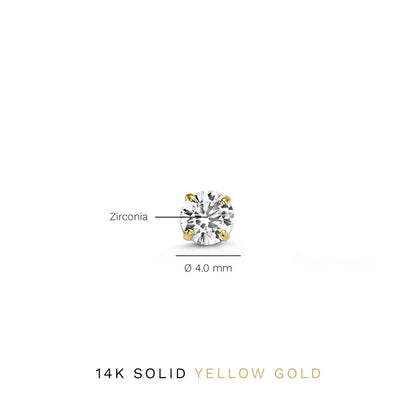 Larmes de Lune Stone Stud Earrings | Gold 14k