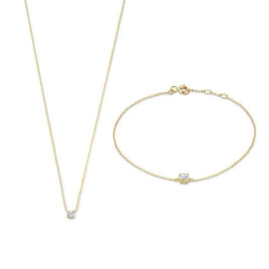 Cléa Zirconia Stone Set | Gold